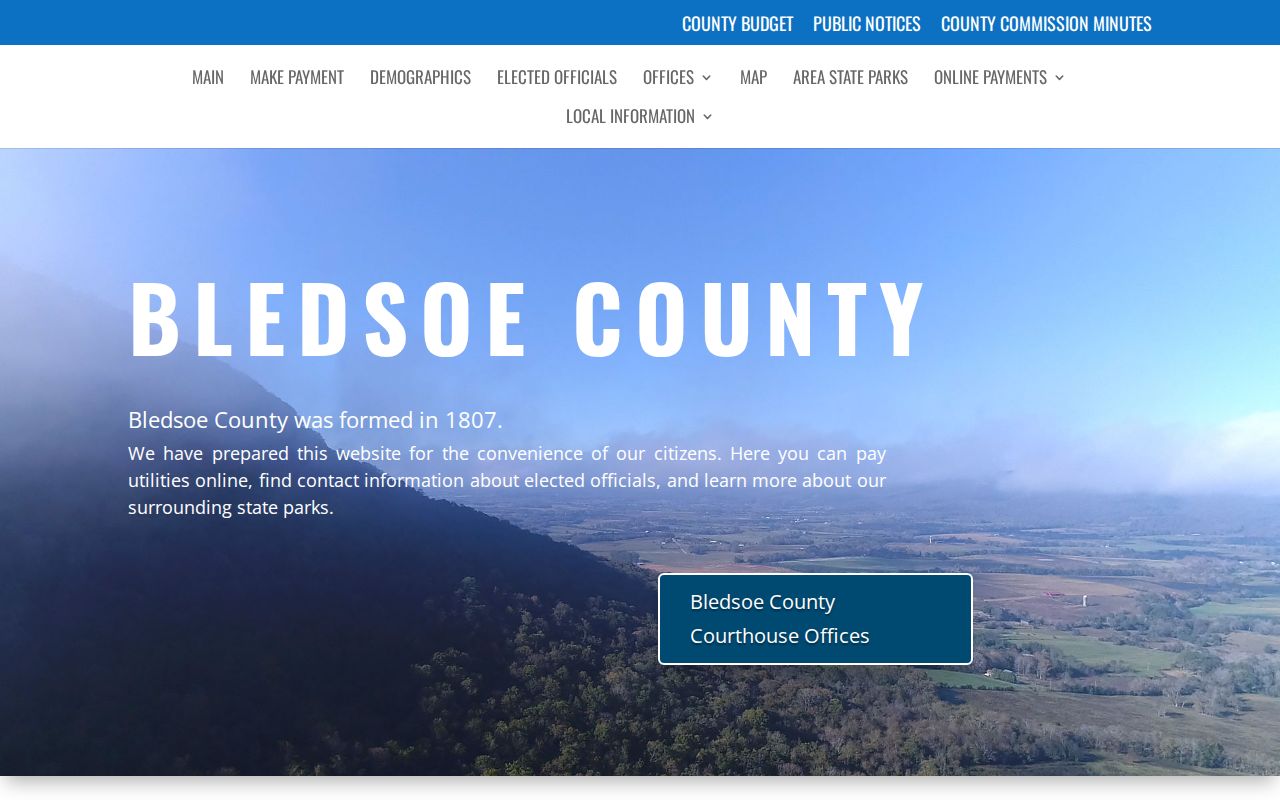 Bledsoe County official contact page for same-day arrest records